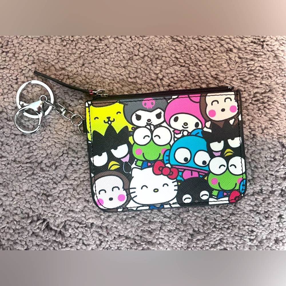 Sanrio Character Print Small Wallet/Card Case with Key Ring